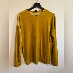 Forever21 Gold/Yellow Velvet Long Sleeve Top size M